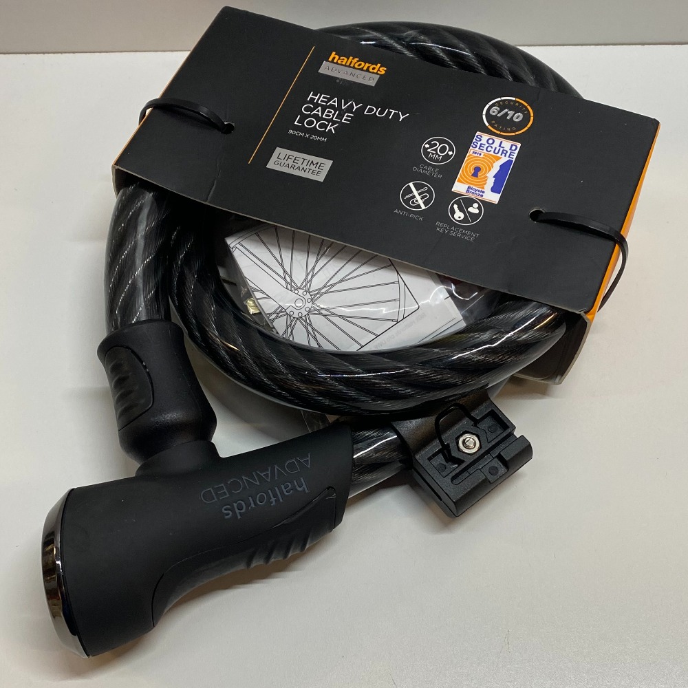 Halfords Heavy Duty Cable Lock Brand New Own4Less